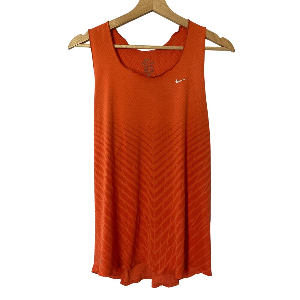 Nike dri fit rolled hem vintage running tank top women's size L racerback style